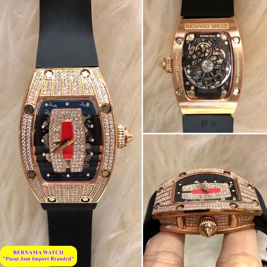 BIG PROMO  JAM TANGAN IMPORT R1CH4D M1LL3 RM07-01 LADY SWISS ETA MATIC 35MM JAM TANGAN KEREN TERBARU