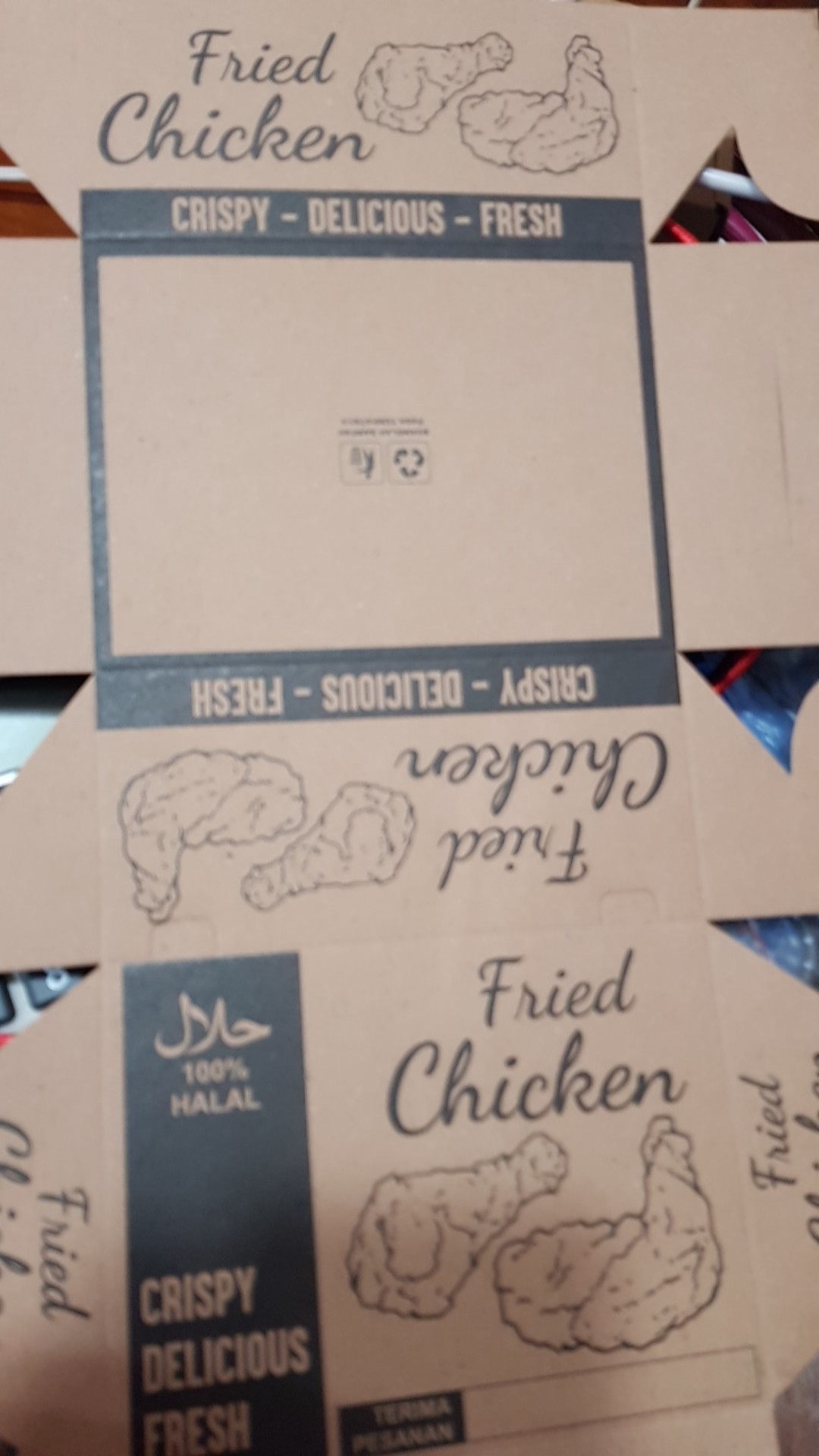 Box Fried Chicken Model 1pcs / Kotak Fried Chicken / Dus Ayam / Dus Fried Chicken / Box Ayam Goreng