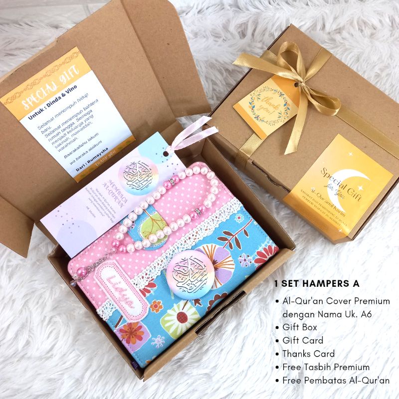 Hampers Quran Custom Nama A6 Kecil