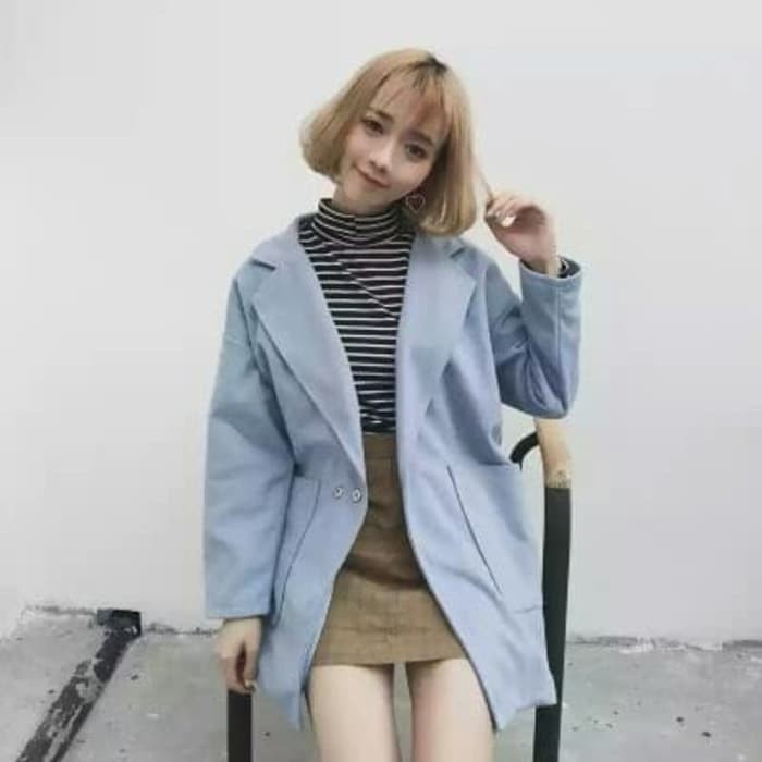 MANTEL PUTIH LUARAN COAT MUSIM DINGIN WINTER SALJU OUTER BLAZER