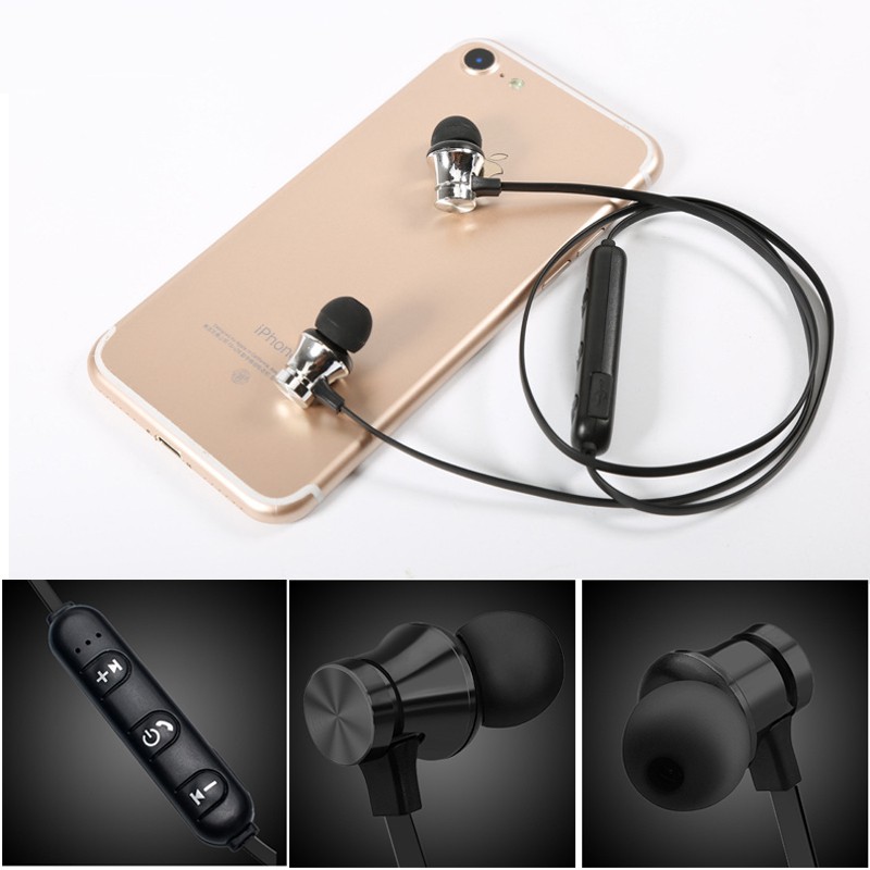 Earphone Wireless Bluetooth Magnetik In-Ear Stereo Sport 4.2 Magnetik