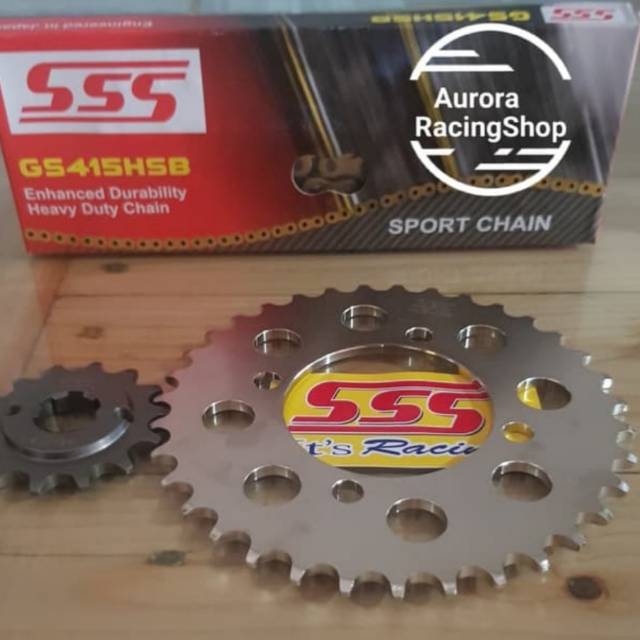 GEAR SET SSS SMASH / SHOGUN 125 & RANTAI SSS 415 HSB GOLD
