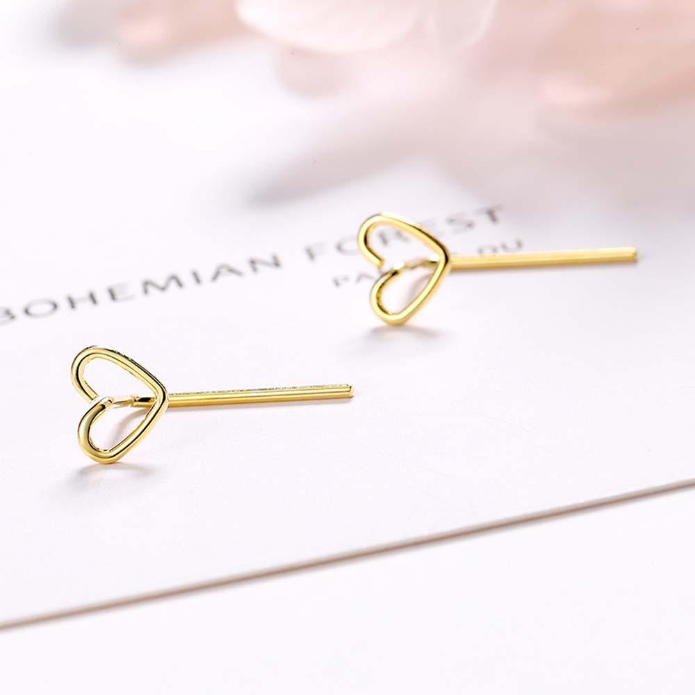 Needway   Ear Hook Temperamen Gadis Wanita Perak Hati Kecil Korea Anting Cinta