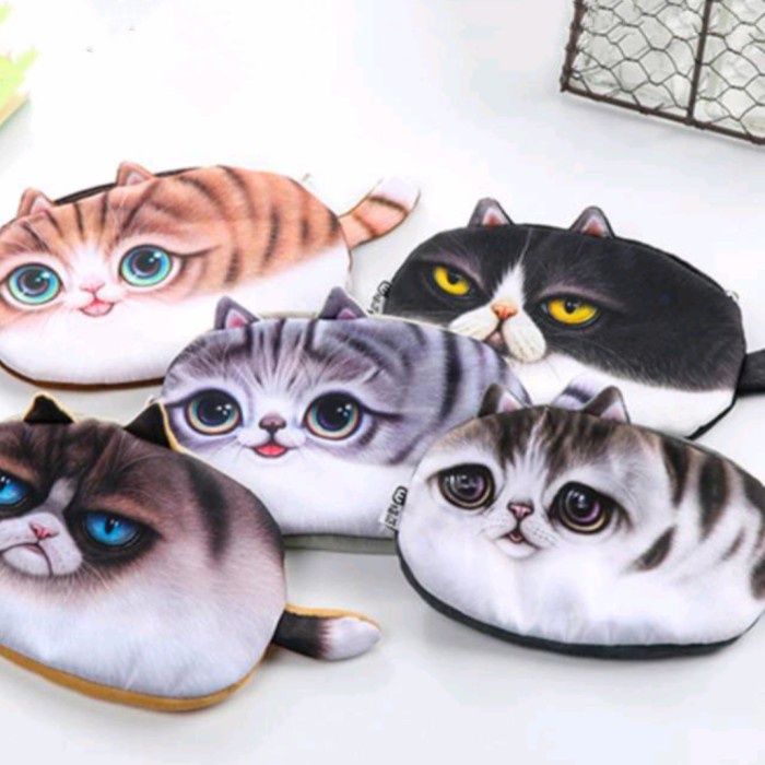 

Terbatas Ori Pencil Case 3D Lucu Tempat Pensil Kosmetik Motif Kucing Hemat