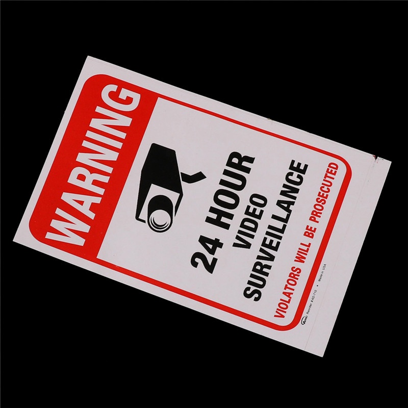 {LUCKID}5pcs 24H CCTV Video Camera System Security Warning Sign Sticker