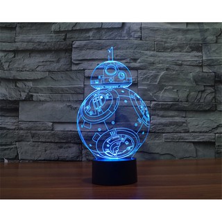 Lampu Meja LED Bentuk Star Wars 3D  dengan 7 Warna  Gradasi  