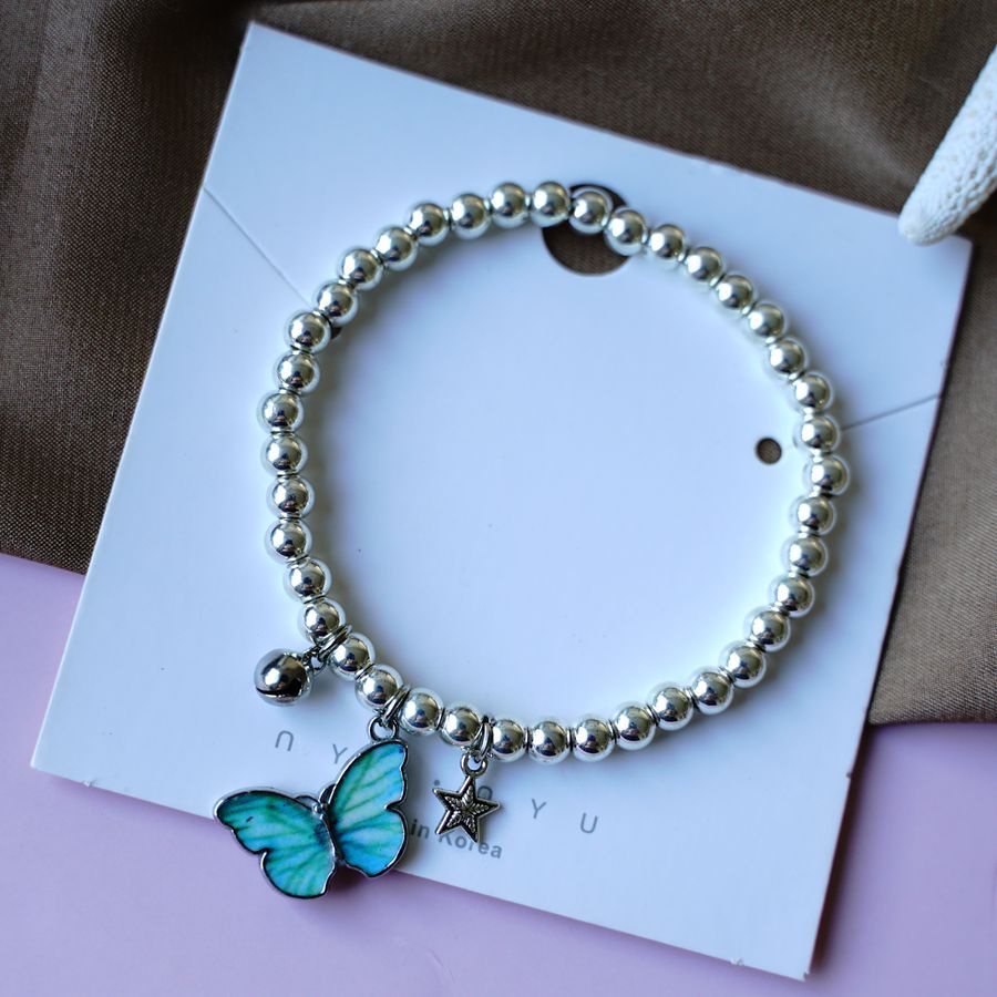 ※Hot Sales※ Fashion Popular Women Jewelry Alloy Bead Butterfly Pendant Bracelet