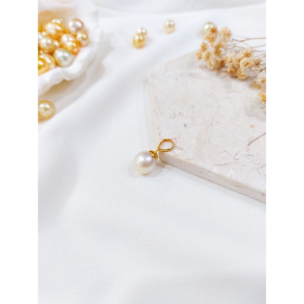 Liontin Emas Mutiara Air Laut Asli