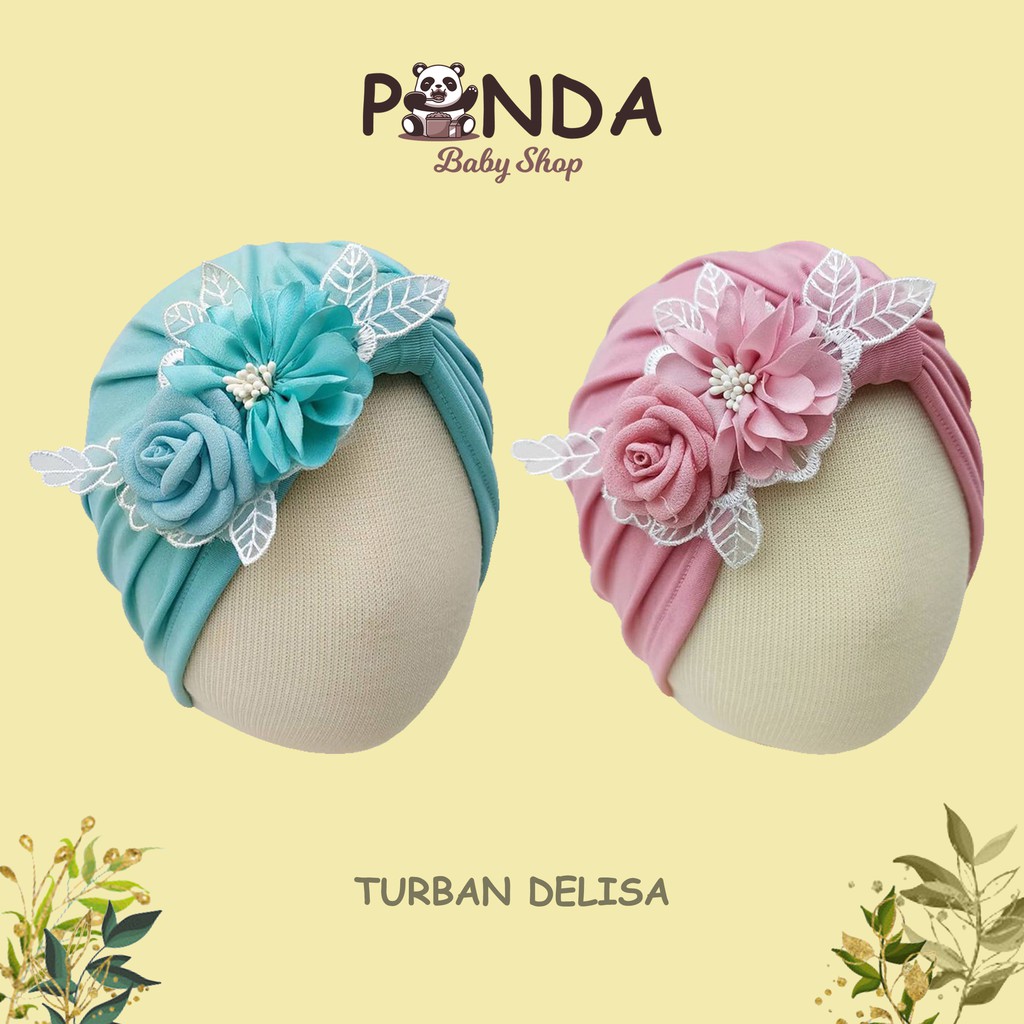 Turban Delisa - Turban Anak Bayi Baby Perempuan Newborn Girl Lucu Anting 1 3 5 Tahun