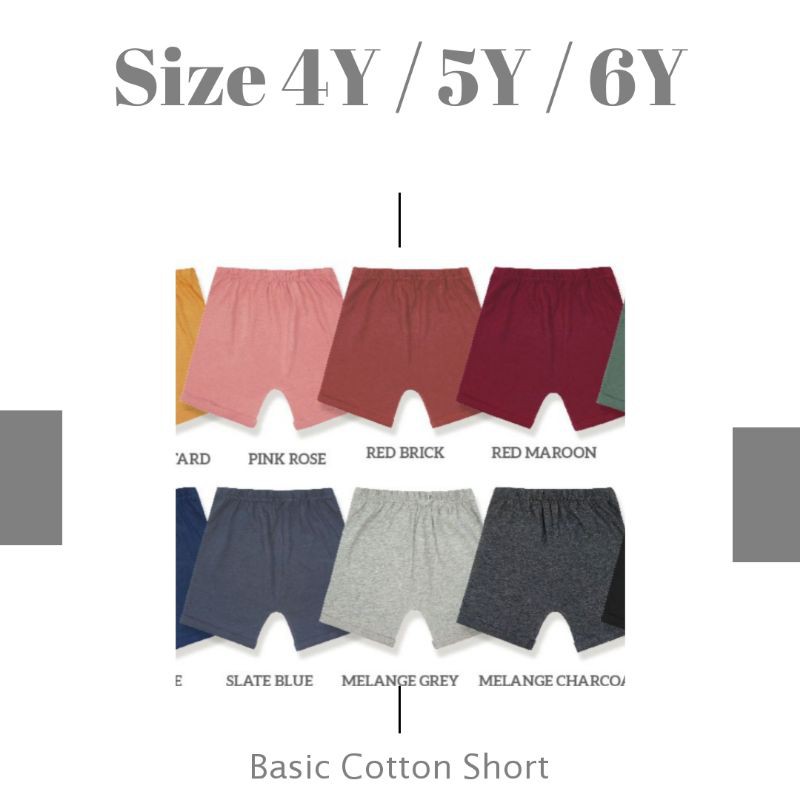 Little Palmerhaus BASIC COTTON SHORT 4-6Y / Celana Unisex Anak