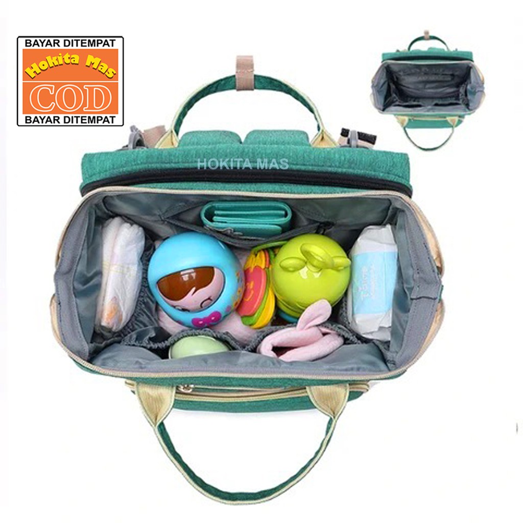 Tas Bayi Multifungsi Tempat tidur lipat Baby diapers bag Perawatan tas Perlengkapan Ransel Backpack