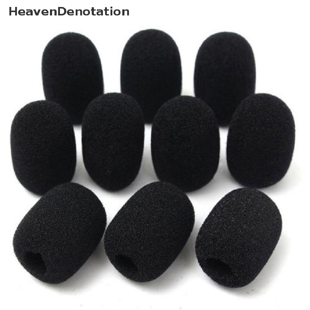 (Heavendenotation) 5pcs / Set Cover Pelindung Mikrofon Bahan Busa Warna Hitam