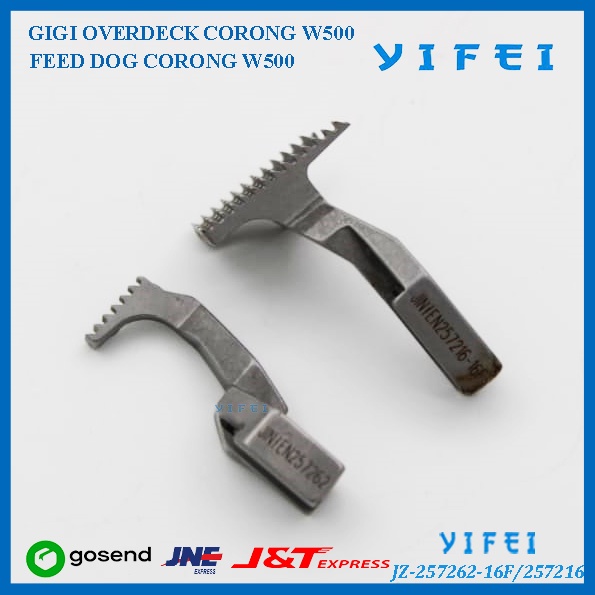 Gigi Feed Dog Mesin Overdeck Champ Corong/YIFEI-257262-16F/257216-F