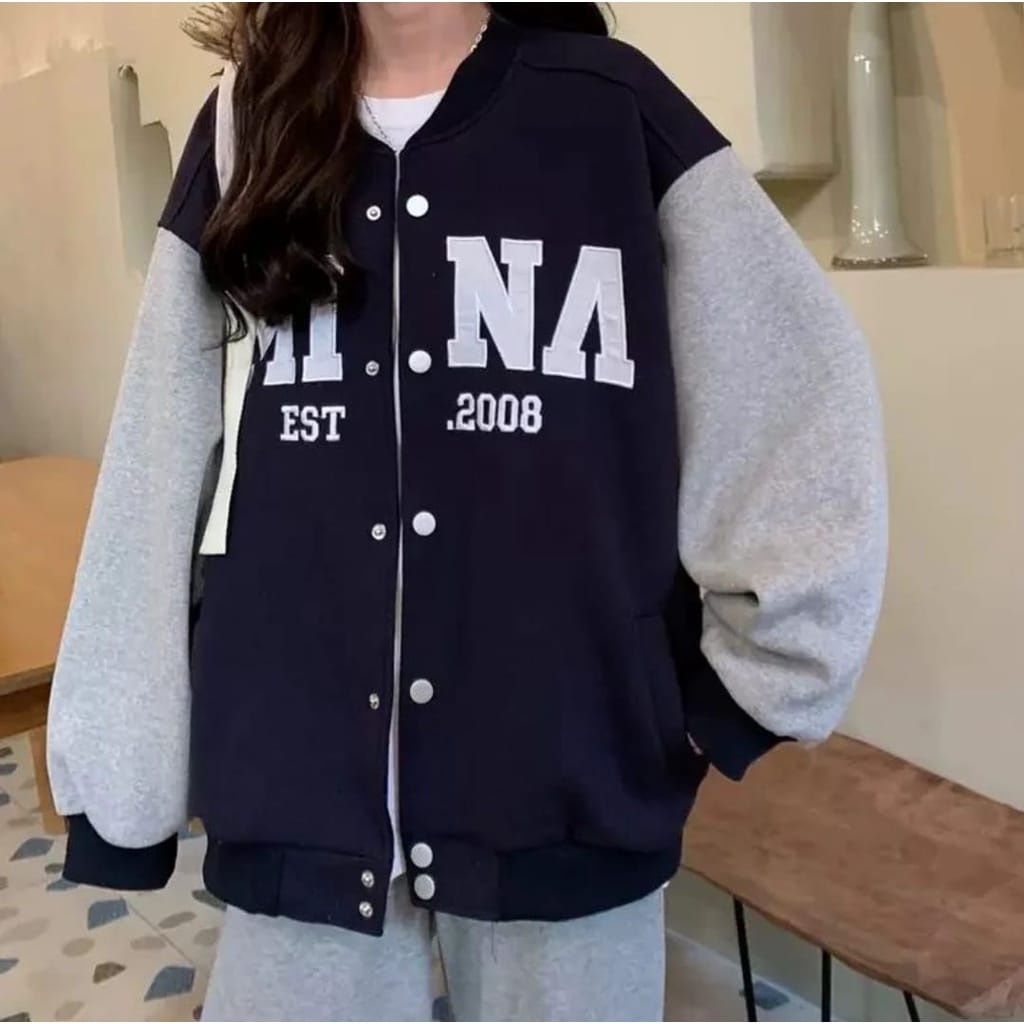 JAKET BASEBALL VARSITY WANITA MINA KOREAN