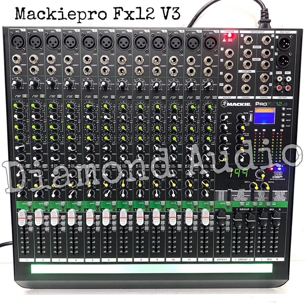 Mixer Audio Mackie Pro Fx12 V3 Usb Bluetooth Original Mixing 12 Channel MackiePro Fx 12 V3 ( BISA CO