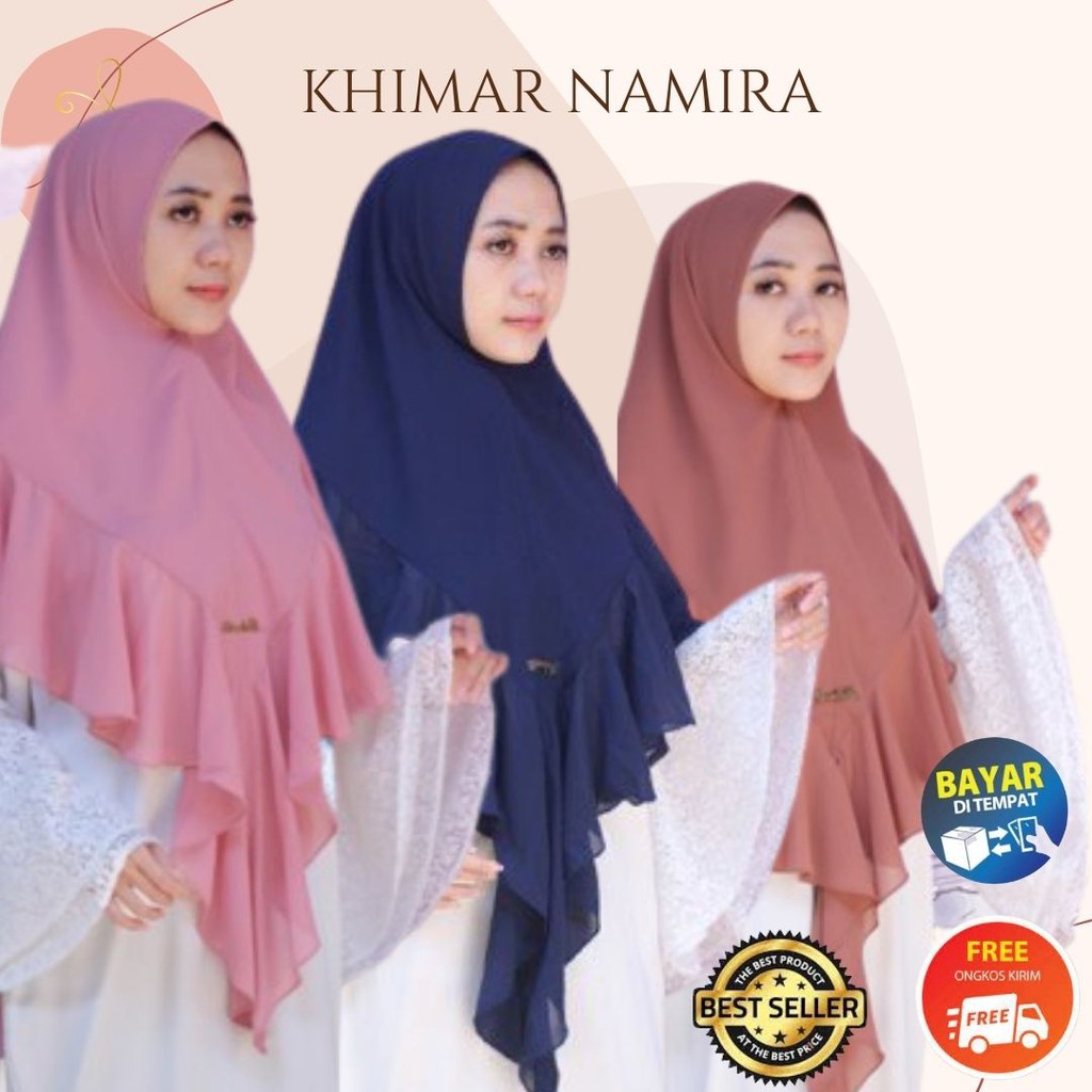 Khimar Syari Jumbo 2 Layer Ceruty Babby Doll Kerudung Khimar Jumbo Jilbab Syari Jumbo Ceruty Namira