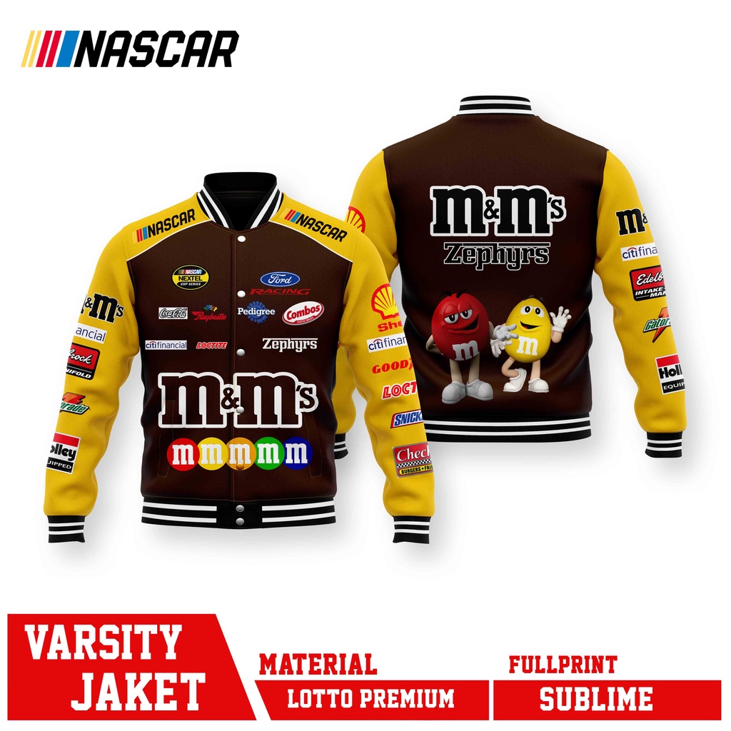 VARSITY JACKET RACING M&M ZEPHYRS BROWN