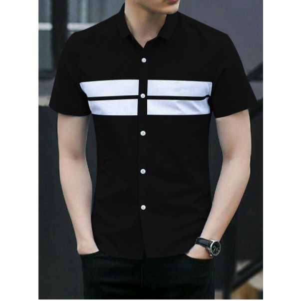 HipNop ADEN KEMEJA PRIA LENGAN PENDEK SLIMFIT ATASAN PRIA LENGAN POLOS COWOK COWO FORMAL KASUAL