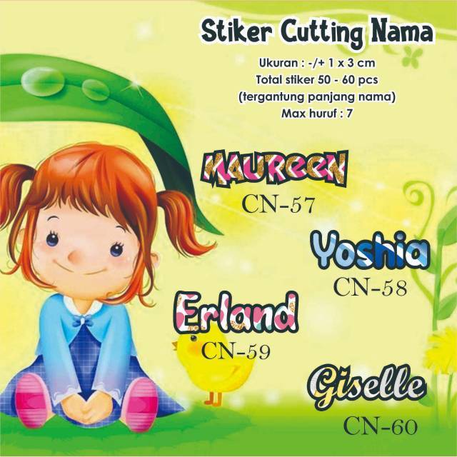 

[50-70 pcs] STIKER NAMA VINYL PENSIL / BUKU / LABEL CUTTING
