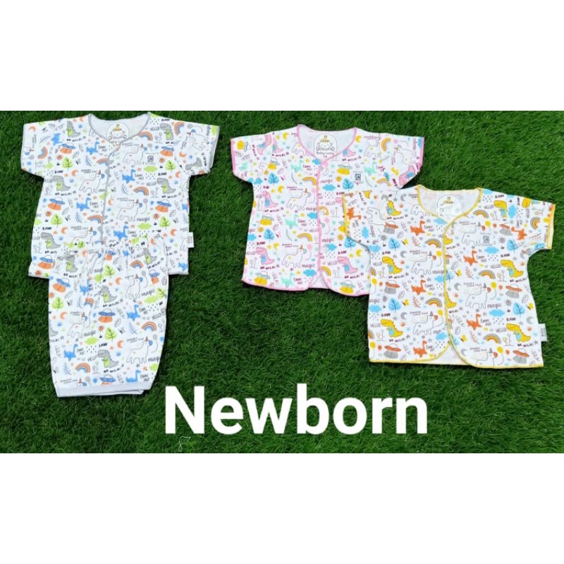 Baby lucky 3 pc setelan baju pendek bayi NB