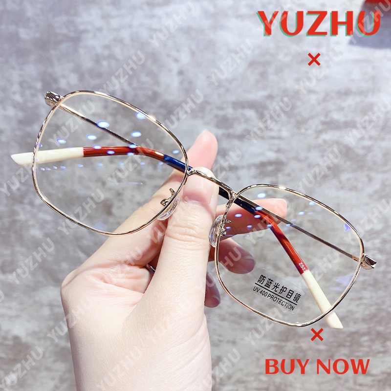 (YUZHU) TERSEDIA &amp; COD Frame Kacamata Anti Radiasit Wanita Korean Gaya Vintage Retro Kaca Mata Anti Biru Eyeglasses