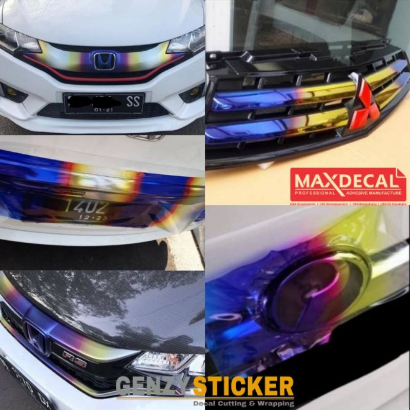 TITANIUM stiker wrap grill mobil