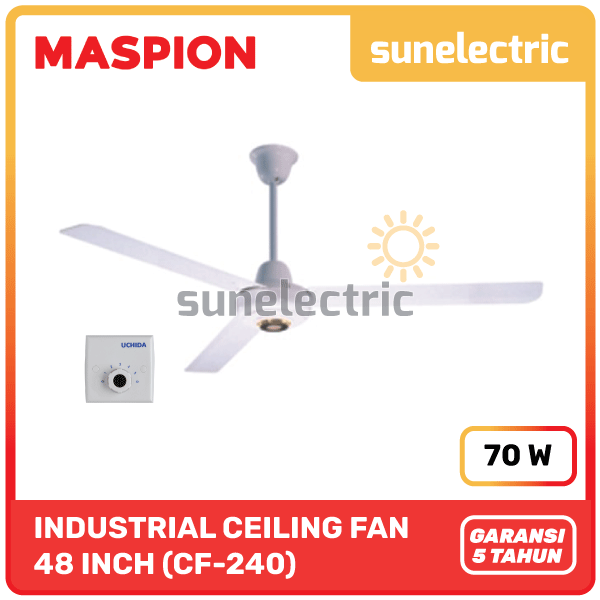 Maspion 48" / 48 Inch / 120 cm Kipas Angin Plafon Industrial / Ceiling Fan Uchida CF-240 / CF240 / C