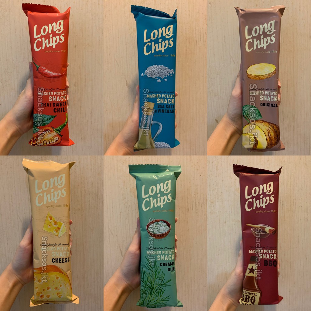 Jual [Bpom Ri Ml] Long Chips Mashed Potato Snack Cheese / Original / Bbq /  Creamy Dill / Sea Salt / Thai Longchips Indonesia|Shopee Indonesia