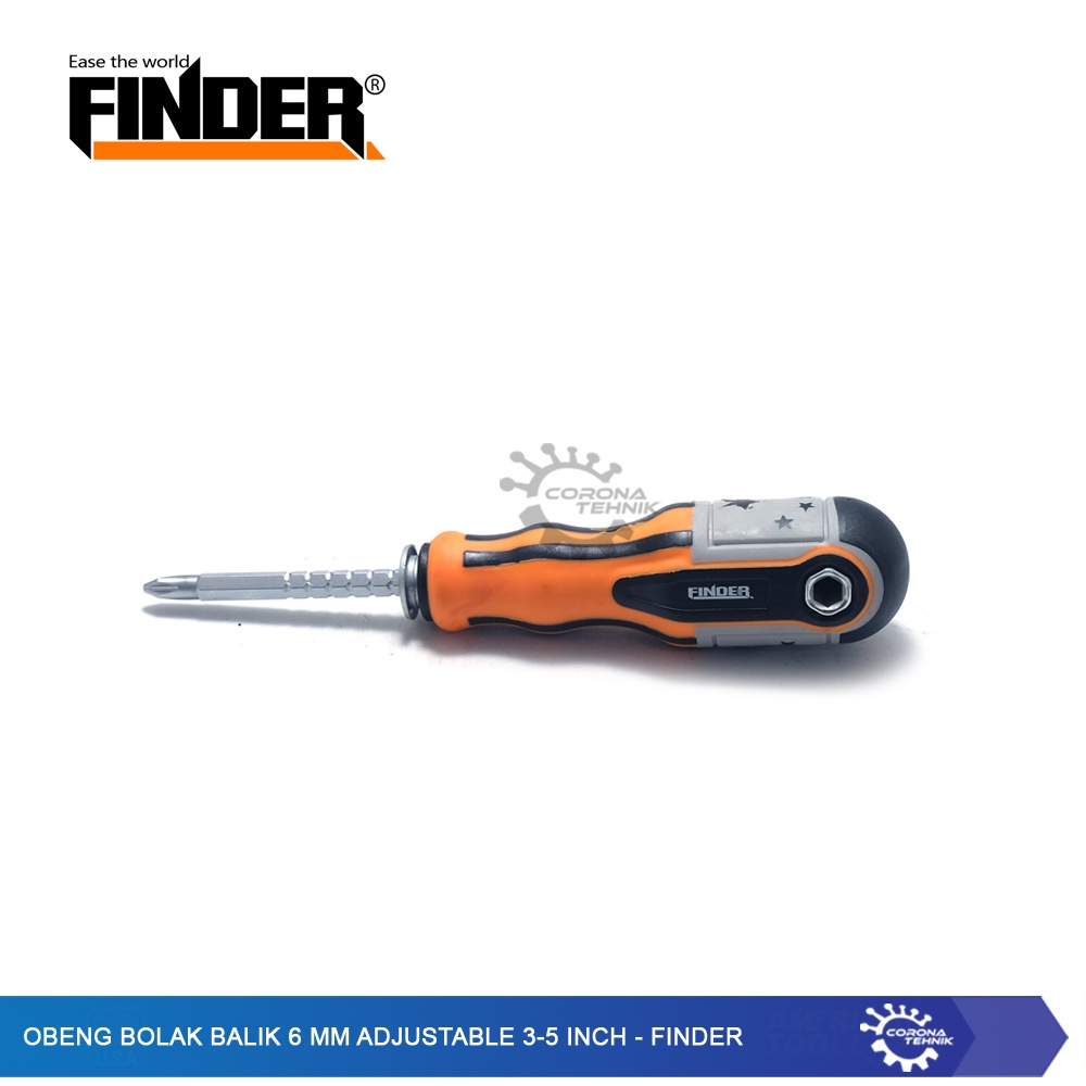 Finder - Obeng Bolak Balik 6 mm Adjustable 3-5 Inch