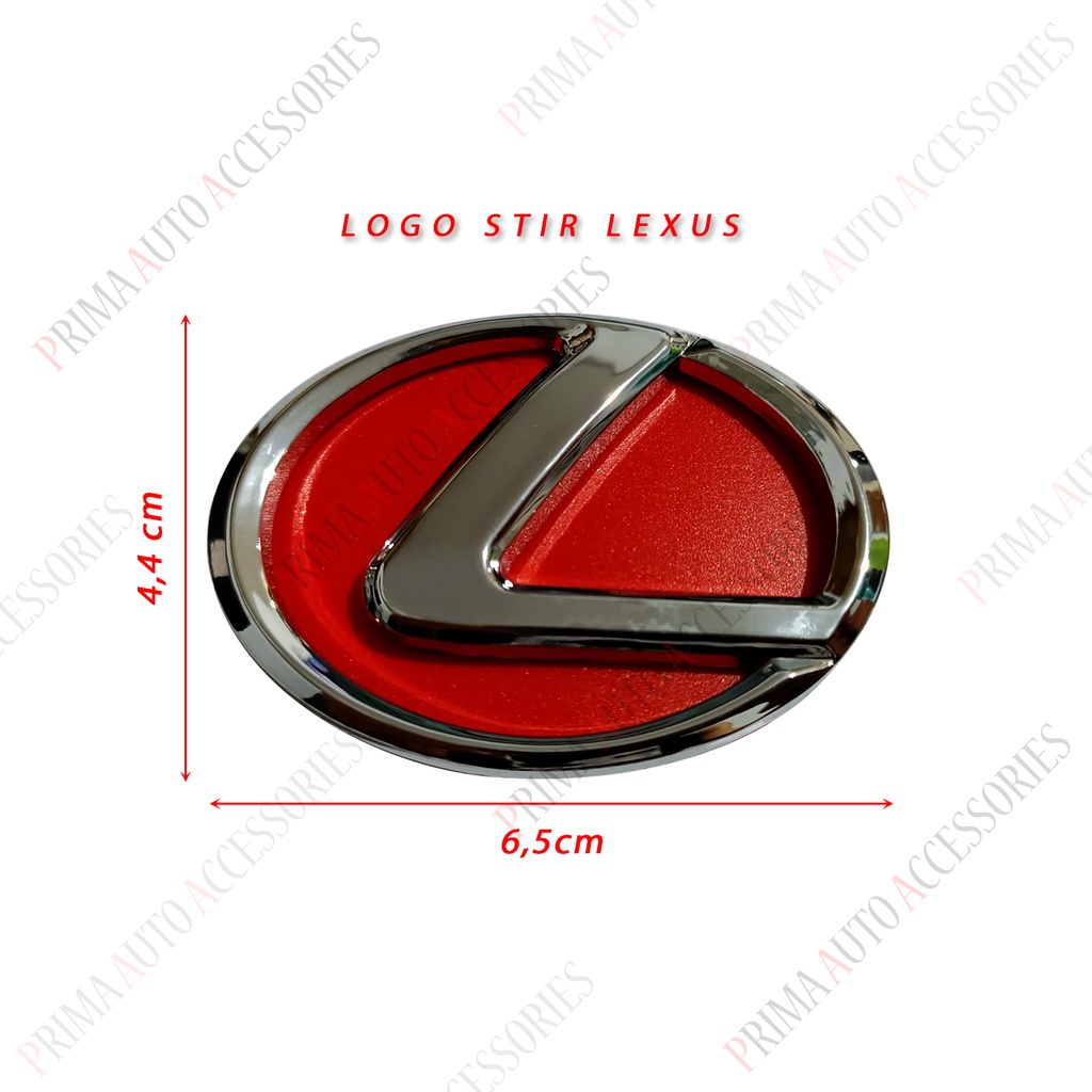 Logo Stir Mobil LEXUS BG Merah 65mm x 44mm