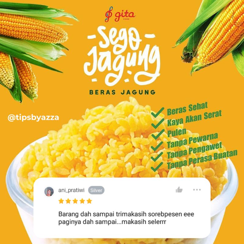 [700gr] Beras Sego Jagung Diet Penurun Kolesterol 700 gram