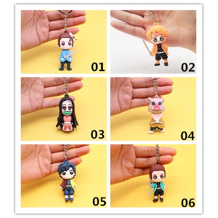 1pc Gantungan Kunci Bentuk Boneka Kartun Anime Bahan PVC Untuk Aksesoris Tas