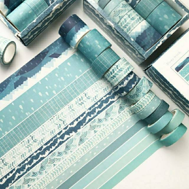 

Washi Tape 1Roll 2 meter BLUES TRACK TRAVEL SIZE