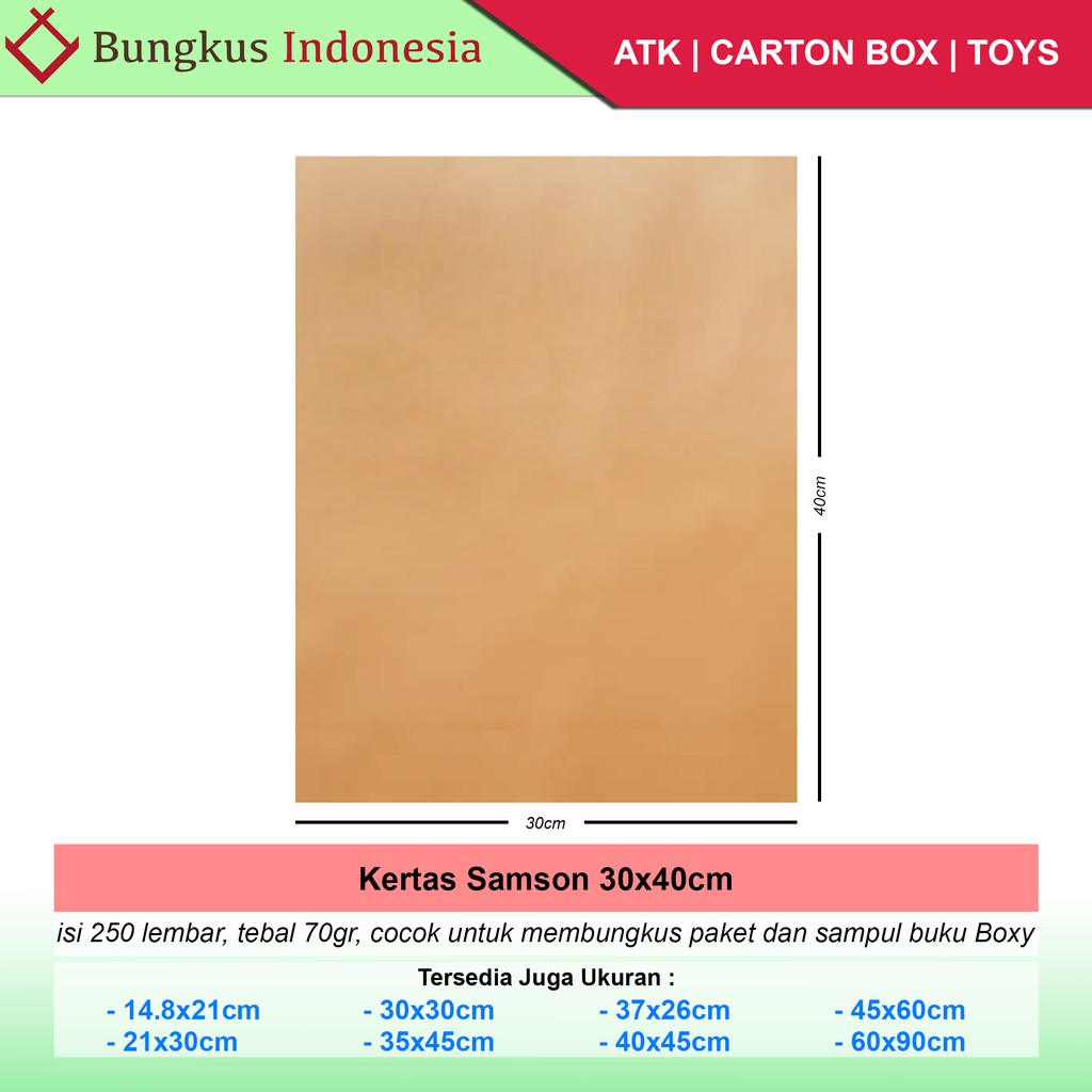 

RB Kertas Samson 30x40cm / Kertas Samson Kraft