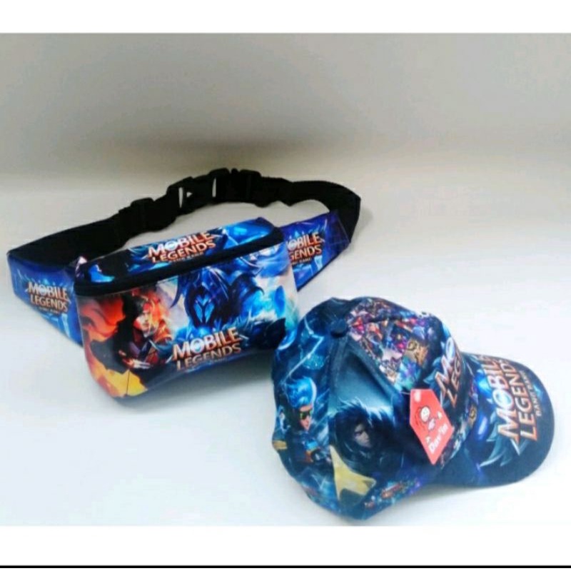 westbag laki laki  dan topi full printing SLempang mobile legend