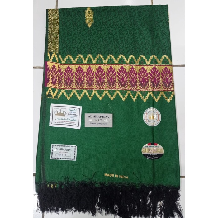 SHAWL EXCLUSIVE AL SHAFEDA 833F / SORBAN HAJI AL SHAFEDA 833F - Hijau (Q8V3) Hijab sorban segiempat 