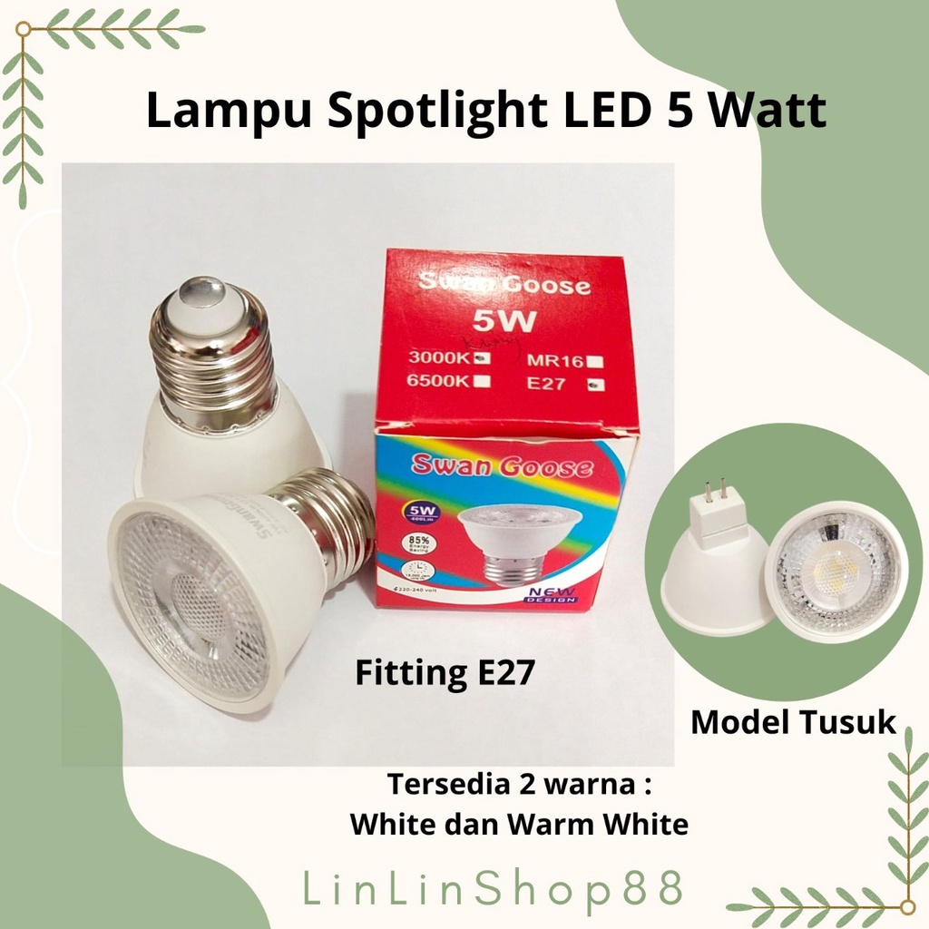 Lampu Sorot LED Halogen / Spotlight LED 5 W  Fitting E27