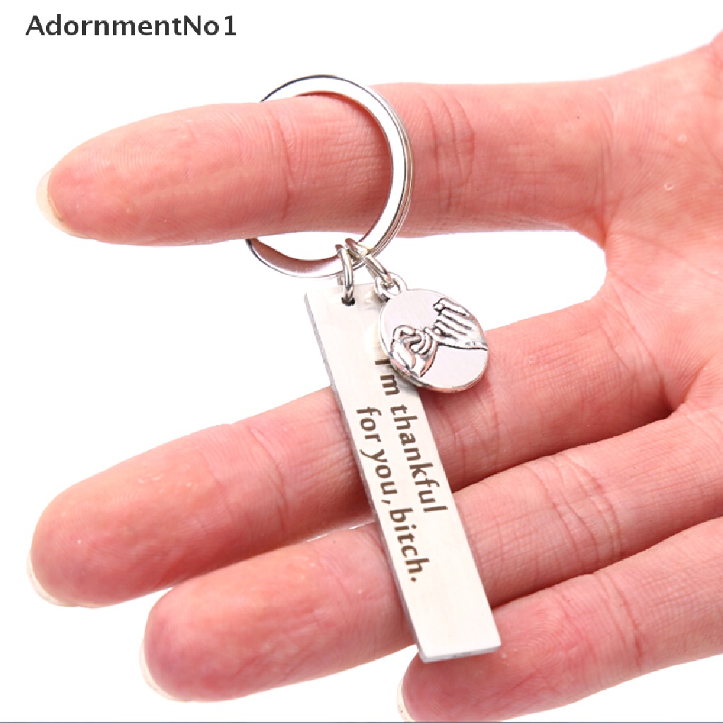 (AdornmentNo1) Gantungan Kunci Motif Tulisan I 'M Thankful for You Untuk Hadiah