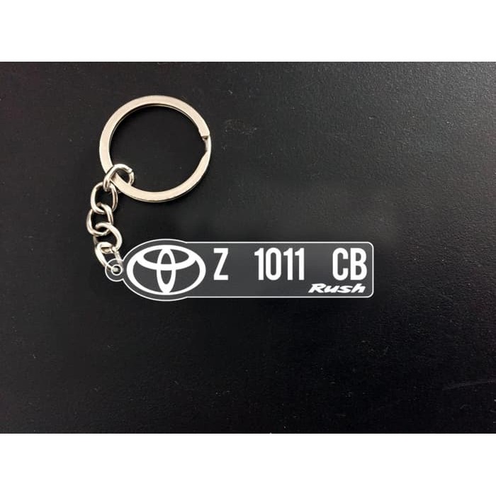 Gantungan kunci plat Nomor toyota rush Custom Nama mobil