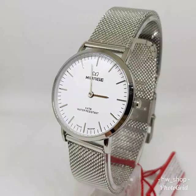 Jam Tangan Wanita Mirage Silver 6410 Original