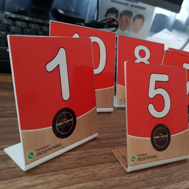 BEST Nomor Meja Akrilik | Custom Bentuk Model, Nomor dll.
