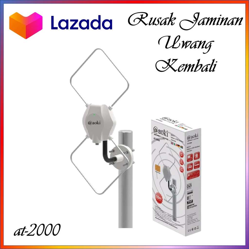 [PROMO]ANTENA TV DIGITAL LUAR DALAM INDOOR OUTDOOR AOKI AT2000