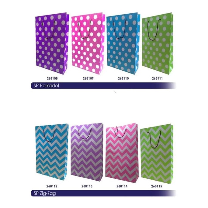 

(TERLARIS) Paperbag Hq Tebal Polkadot / Strip/ Tas Snack By Esslshop2