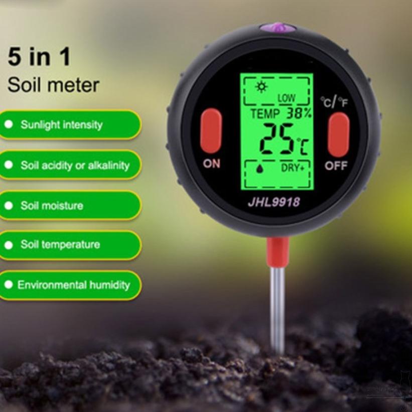 ❇ Digital Soil Analyzer Tester Meter Alat Ukur pH Tanah 3 4 5 in 1 ❀