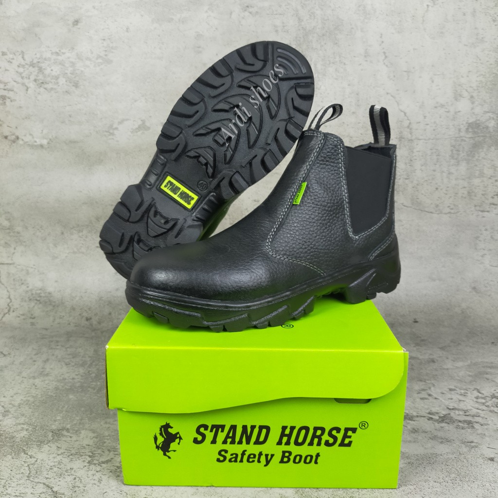 Sepatu Safety Boots Pria Kulit Sapi Asli Septi Ujung Besi Sepatu Sefty Cowok Sefti Proyek