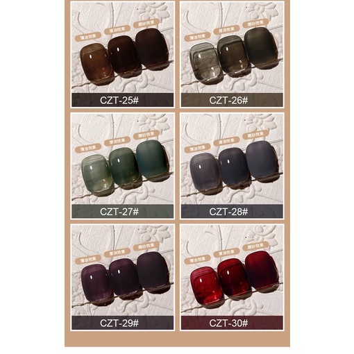 AS CZT NAIL GEL POLISH TRANSLICENT COLORS 15ML