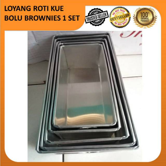 TERMURAH LOYANG ROTI KUE BOLU BROWNIES ALUMIUNIUM OVEN 1 SET ISI 5 PCS