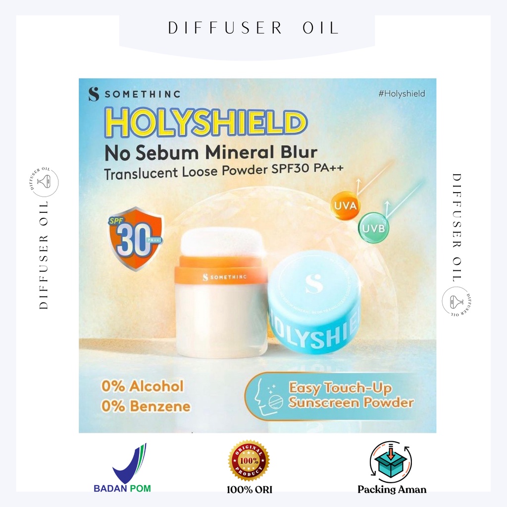 Somethinc Holyshield No Sebum Mineral Blur Translucent Loose Powder SPF 30 PA++ 11gr Sun Screen Beda