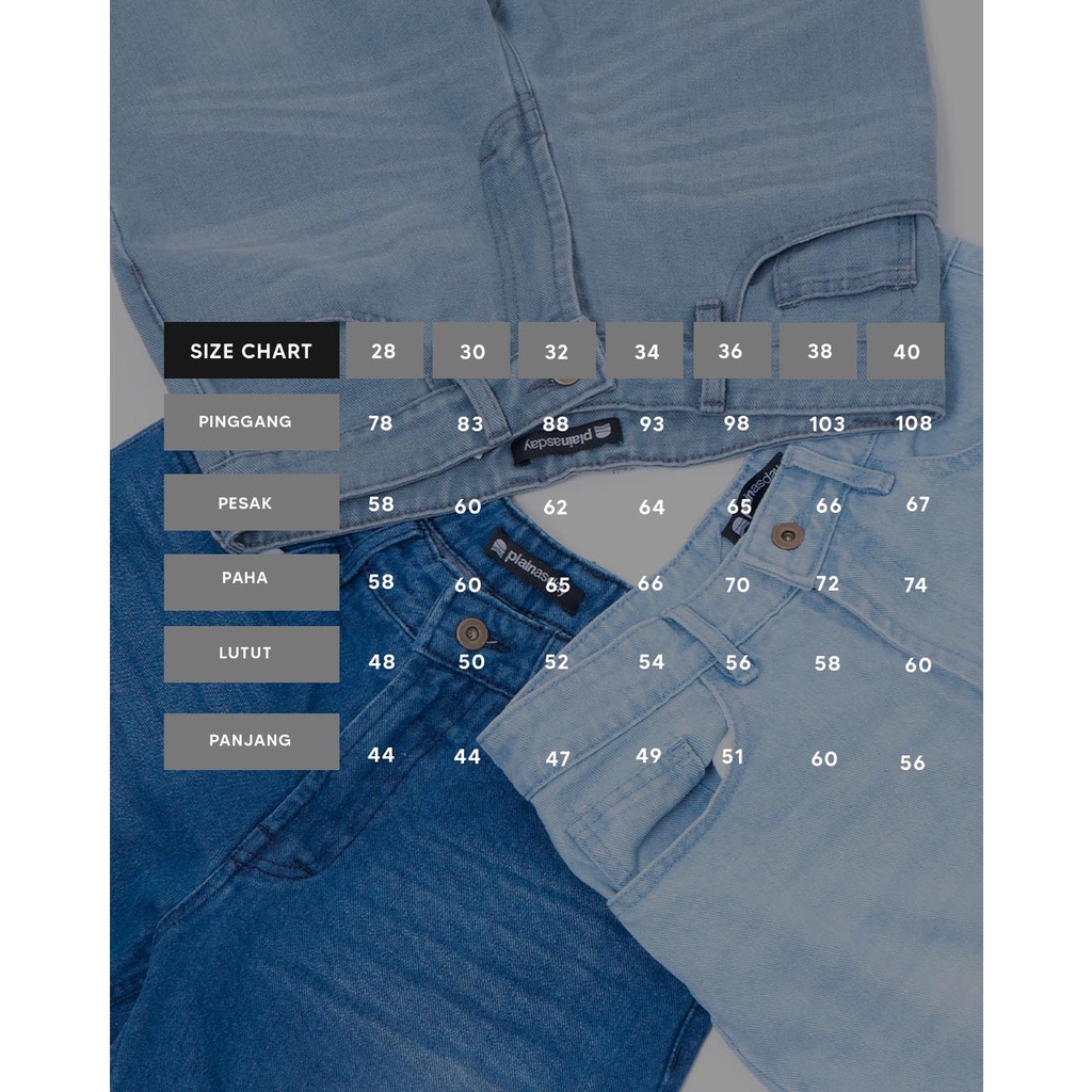 PLAIN Short Denim Washed - Greyish Blue Washed