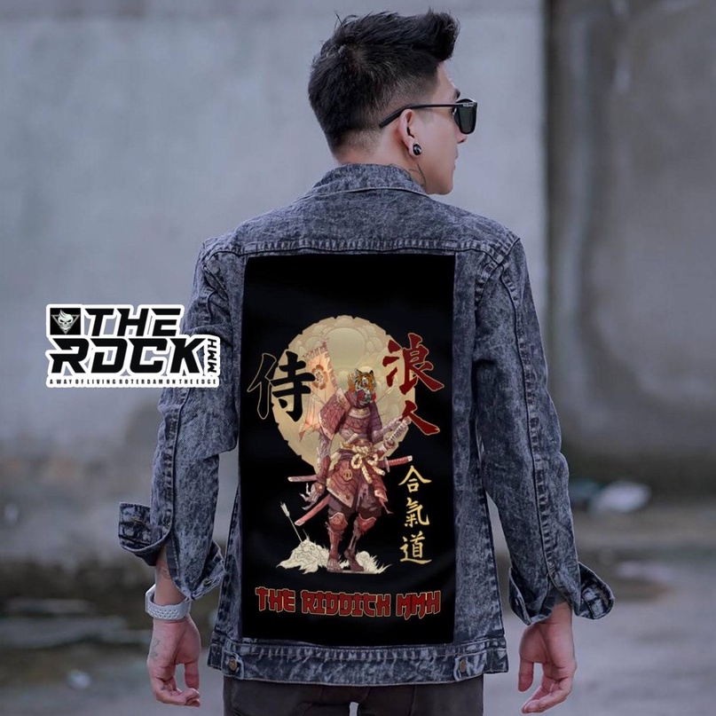 Jeans Jaket Printing Sandwash | Jaket Jeans Printing Gambar Belakang | OVERSIZE PREMIUM